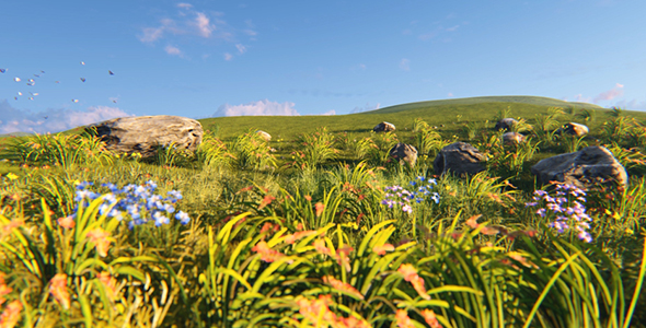 3D Graphics Background Field Plants alt