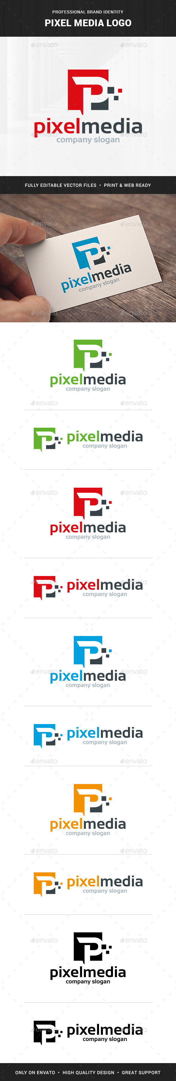 Pixel Media - Letter P Logo