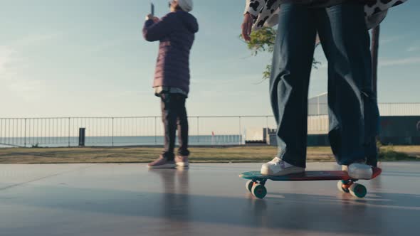 Skateboarding on Street