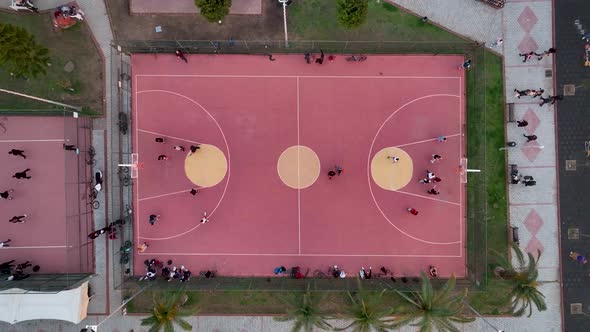 Basketball court Aerial View