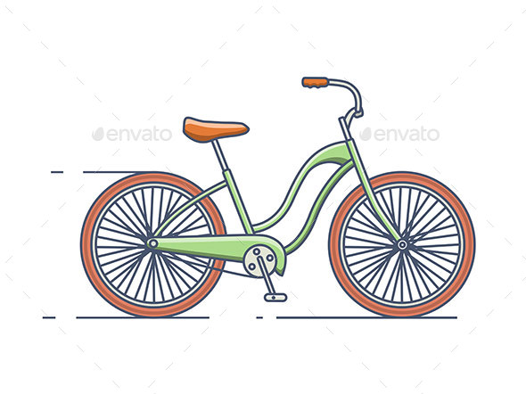 Bicycle Isolated Line Style