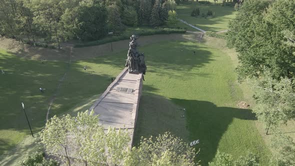 Kyiv, Ukraine: Babi Yar. Memorial Mass Murder of Jews. Aerial View, Flat,gray