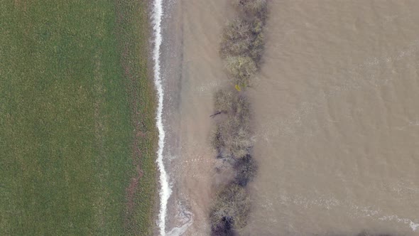 Aerial View of Flooding in the UK During the Winter Causing Devastation alt