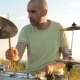 Man Playing Drums On Nature - VideoHive Item for Sale