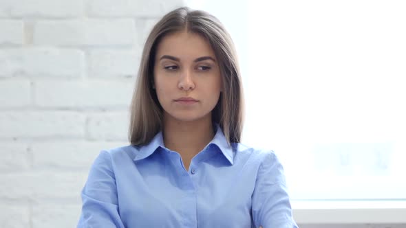 Beautiful Young Woman Confused and Scared of Problems