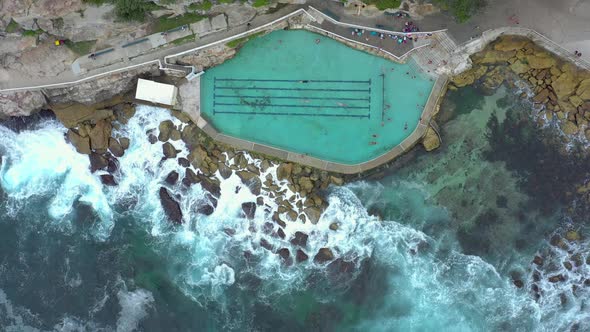 Bronte Baths a Salt Water Swimming Pool in Australia Bird's Eye View