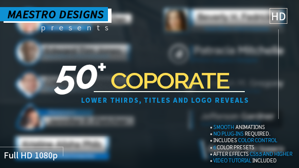 Coporate Lower Thirds Titles And Logos Pack