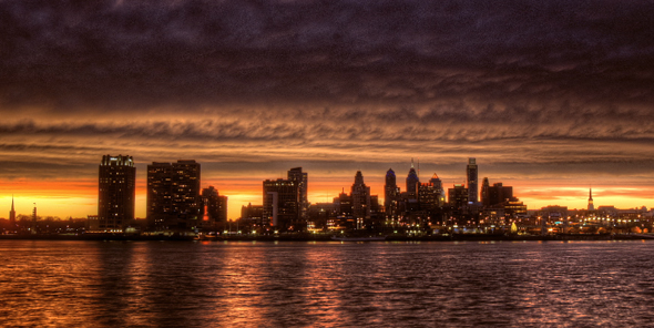 Philadelphia Sunset Day to Night