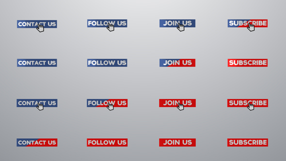 Social Buttons Blue And Red