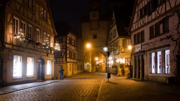 Night Hyperlapse Rothenburg Ob Der Tauber at Christmas