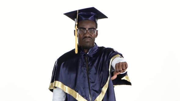 Graduate Showing Thumbs Down