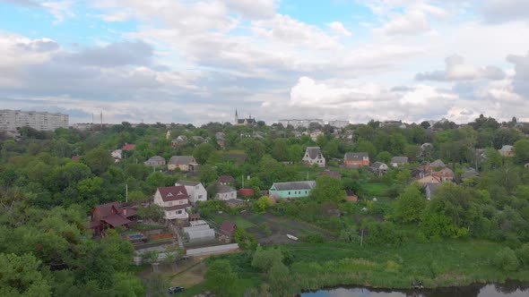 Aerial Suburb Cityscape