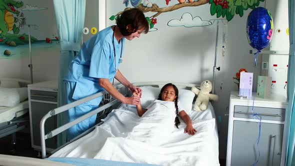 Female doctor examining a patient