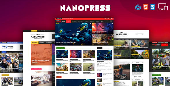 Nanopress - Responsive Blog & Magazine  Drupal 8 Theme