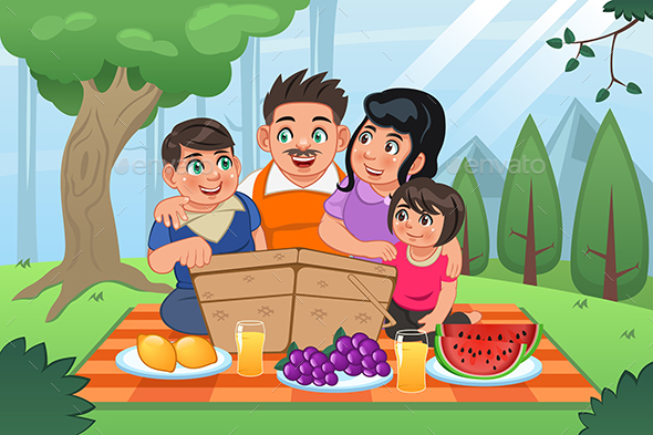Family Having Picnic Together