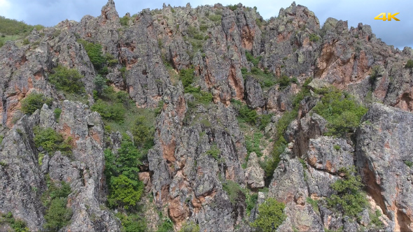 Aerial Sharp Rocky Summit