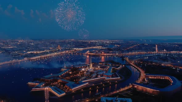 Festive Salute Over the Peter and Paul Fortress in a Significant Victory Day for the Country on May