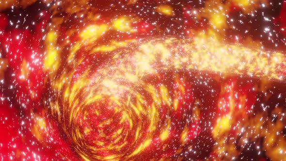 Fire Red And Orange Colored Space Tunnel Background Vj Loop HD