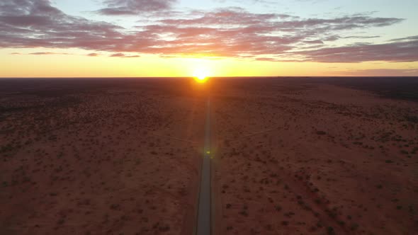 Aerial Drone Footage of Outback Australia at Sunset in Meekatharra, Western Australia