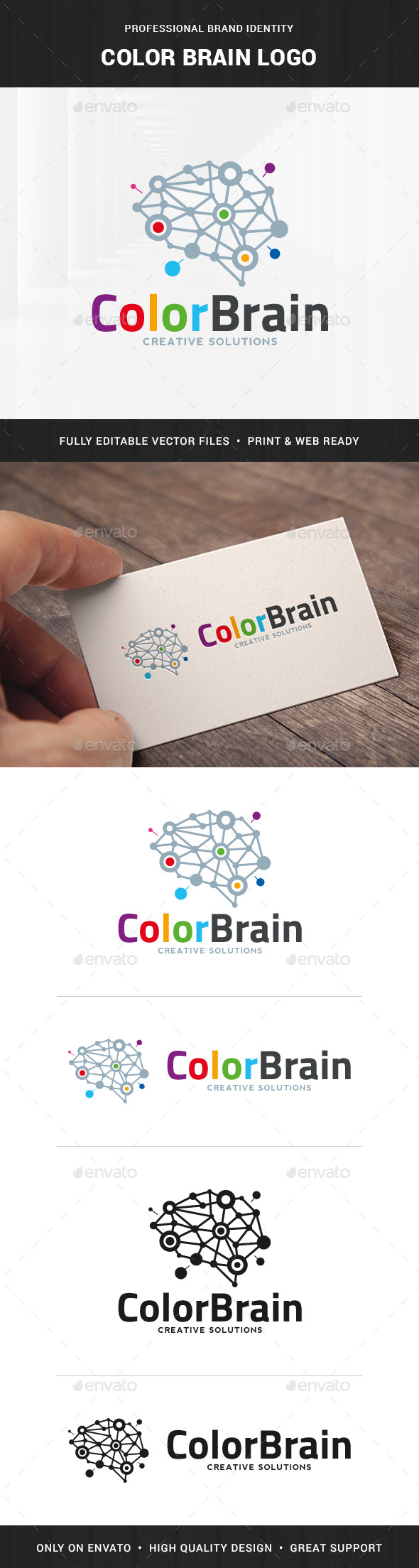 Color Brain Logo Template