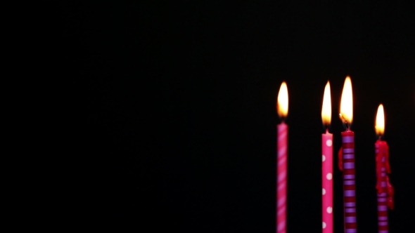 Happy Birthday Candles 9 Year, Blurred