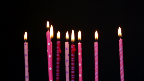 Happy Birthday Candles 9 Year, Blurred