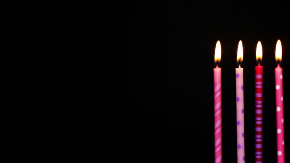 Happy Birthday Candles 6 Year, Blurred