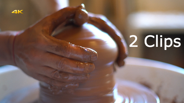 Ceramics Artist Starts Bowl on Potters Wheel