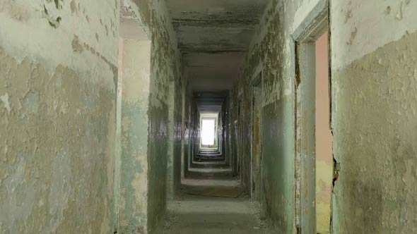 Corridor in the Abandoned Hospital