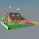 Low Poly House & Car - 3DOcean Item for Sale