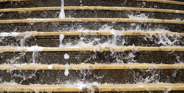 Fountain Waterfall on Stairs