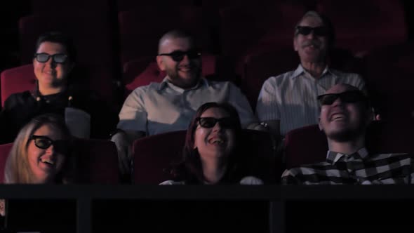 Joyful Viewers in 4Dx Cinema Hall of Movie Theater