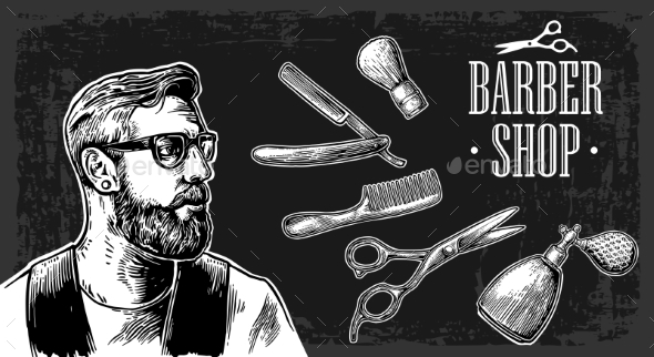 Hipster Shave and Haircut in the BarberShop
