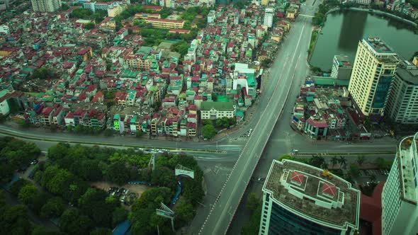 Time Lapse Looking Out Over Hanoi Vietnam