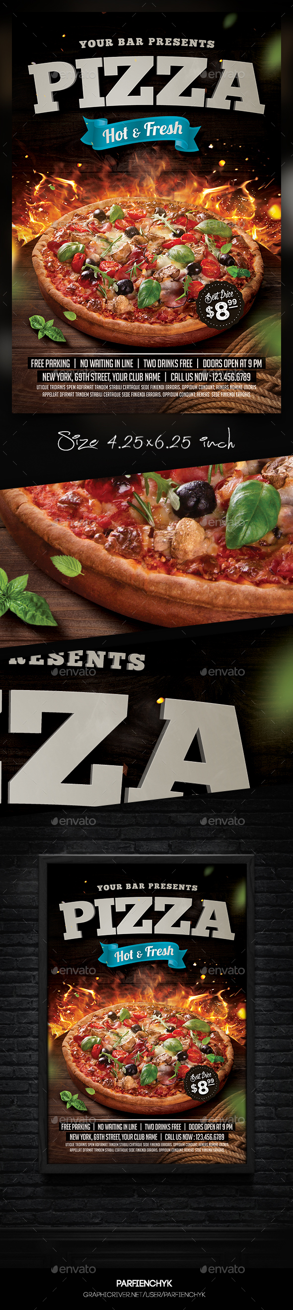 Pizza Flyer Template Graphics Designs Templates