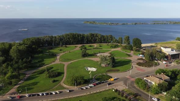 The Cherkasy City Beautiful Aerial Panorama View 