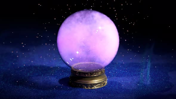 Magic ball of divination, magical practice. Glowing fortunetelling. Witchcraft.