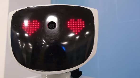The Robot Shows the Emotions of Love Talks and Declares Its Love