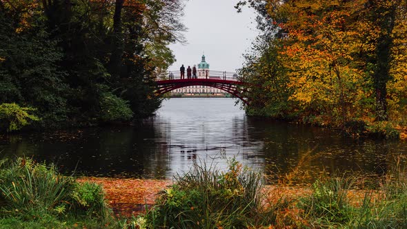 Cloudy Hyper Lapse of Schloss Charlottenburg (Charlottenburg Palace) in Autumn, Berlin, Germany