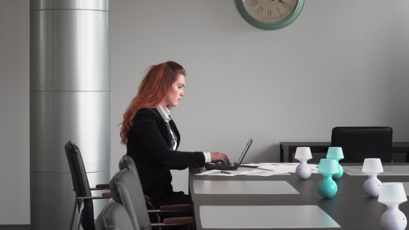 Girl Working In An Office