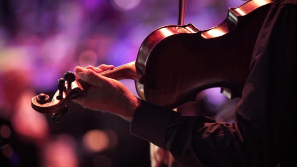 Concert, a Musician Hand Playing The Violin