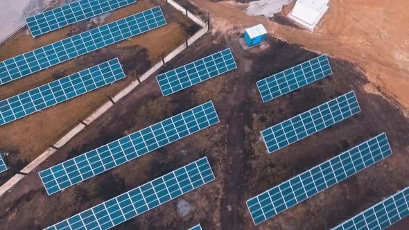 Solar panels on the field