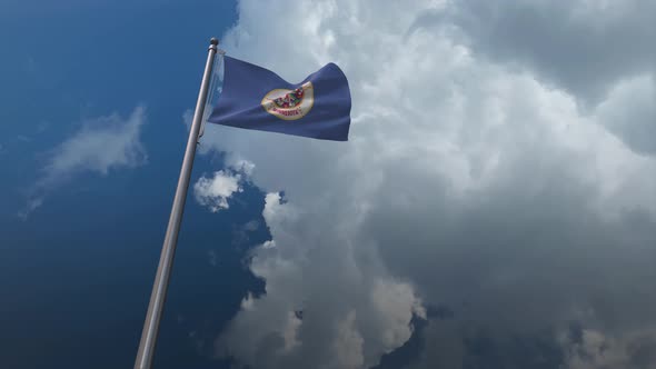 Minnesota State Flag Waving 4K