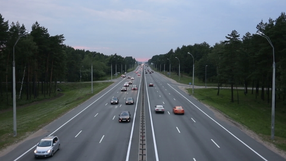 Traffic Of Car On Busy Highway Infrastructure