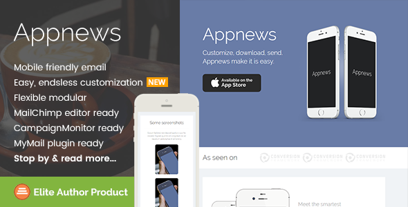 Appnews, Responsive Email Template for App Promo