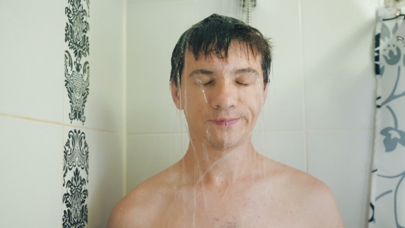 Funny Drunk Man Taking a Shower