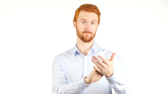 Clapping Businessman  with Beard, Applauding Team 