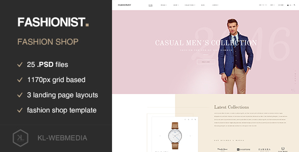 Fashionist - Fashion eCommerce PSD template