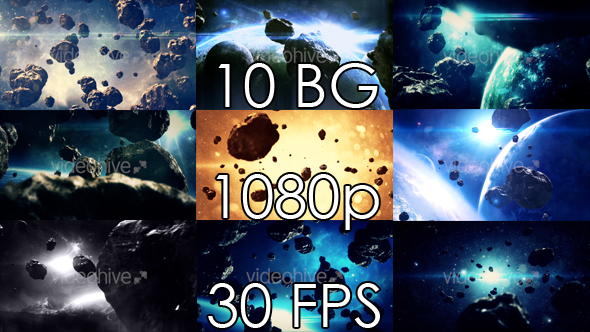 Inspirational Space Asteroids Backgrounds Pack