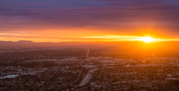 San Fernando Valley, California Cloudy Sunset